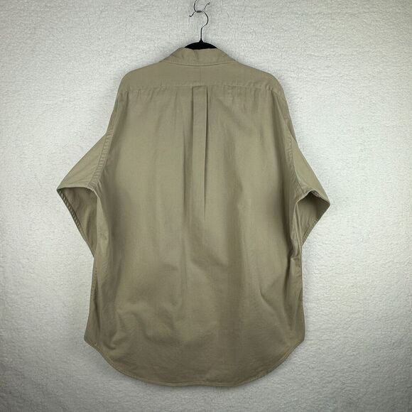 2/$30 Ralph Lauren Vintage Blaire Cotton Canvas Button Down Shirt Mens L Tan - Picture 9 of 9